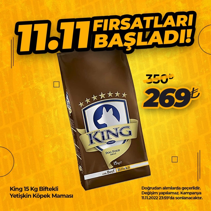 King Biftekli Yetişkin Köpek Maması 15 Kg