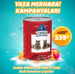 Cookie Kedi Konserve Mama Çeşitleri 400gr x 48 Adet