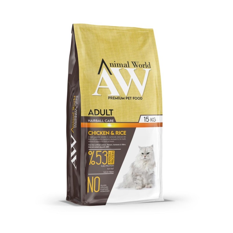 Animal World Tavuklu Pirinçli Yetişkin Kedi Maması 15 Kg