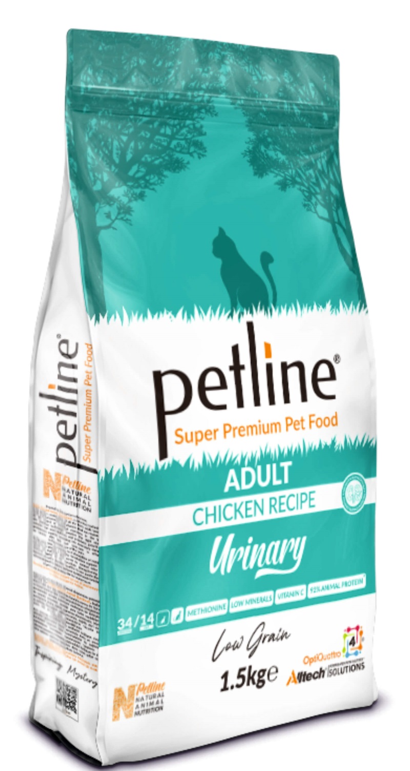 Petline Urinary Tavuklu İdrar Yolu Sağlığı Destekleyici Düşük Tahıllı Yetişkin Kedi Maması 1,5kg