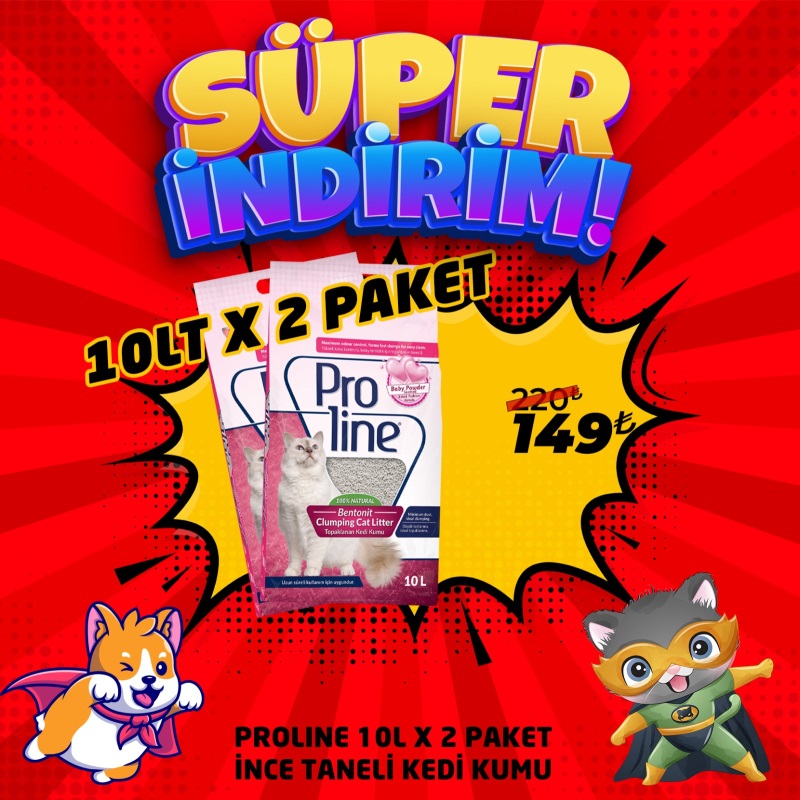 Proline Topaklanan Kedi Kumu 2 x 10 Lt