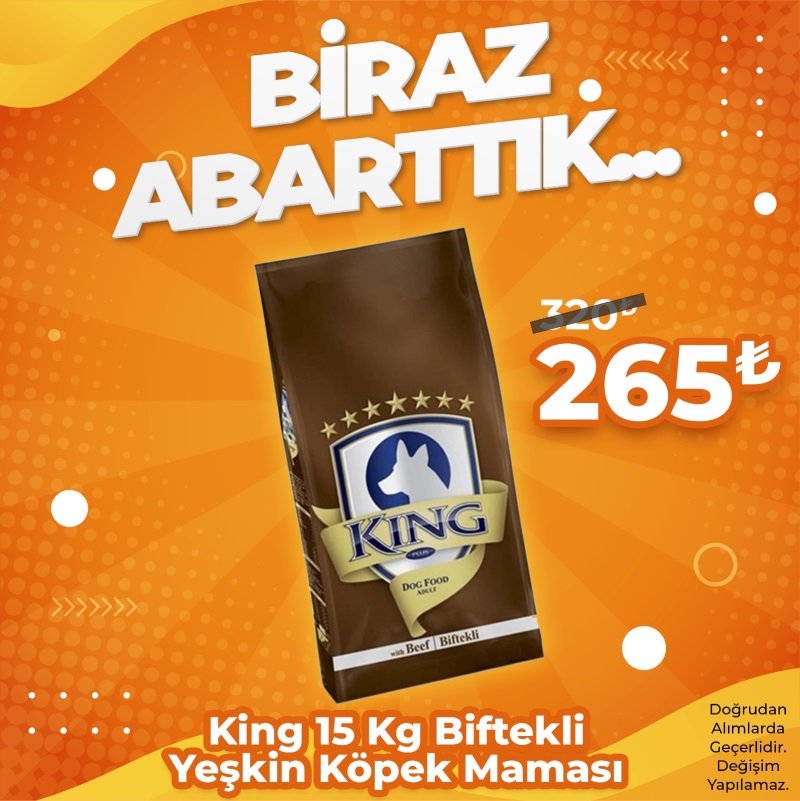 King 15 Kg Biftekli Yetişkin Köpek Maması
