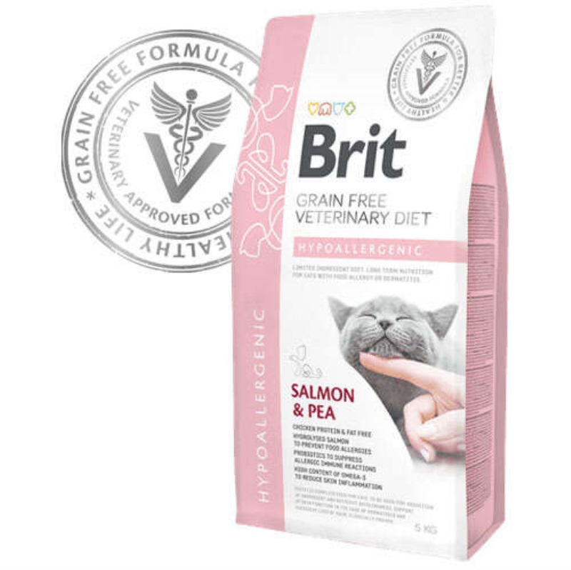 Brit Veterinary Diet Hypo-Allergenic Cilt Sağlığı Destekleyici Tahılsız Kedi Maması 2kg