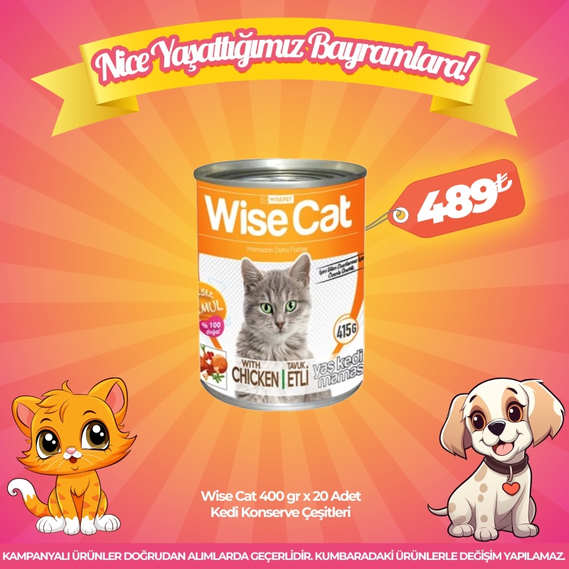 Wise Cat Kedi Konserve Çeşitleri 415gr x 20 Adet