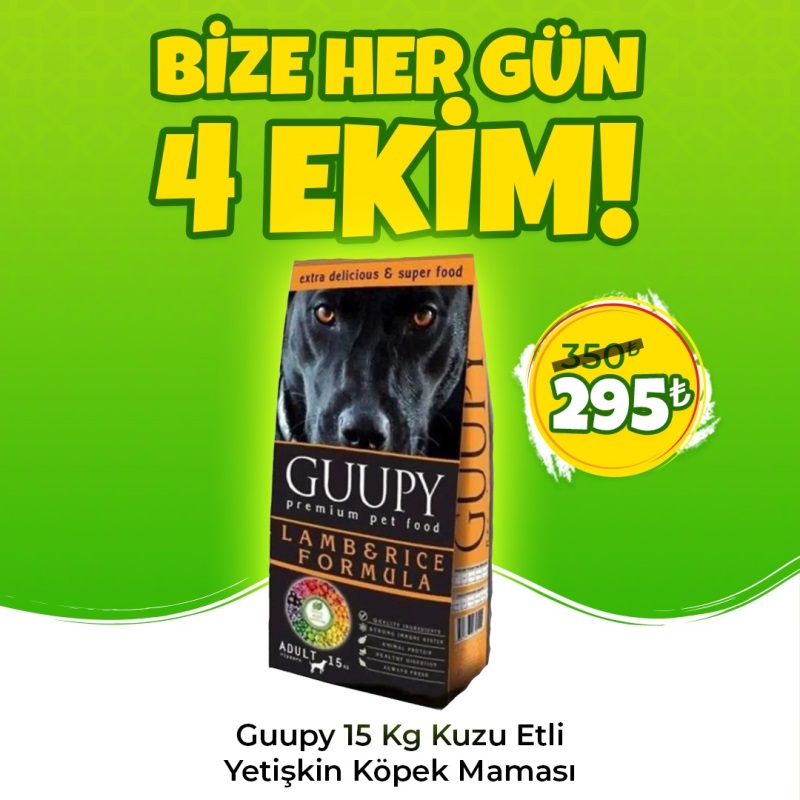 Guupy 15 Kg Kuzu Etli Yetişkin Köpek Maması