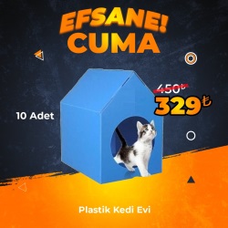 Plastik Kedi Evi 10 Adet