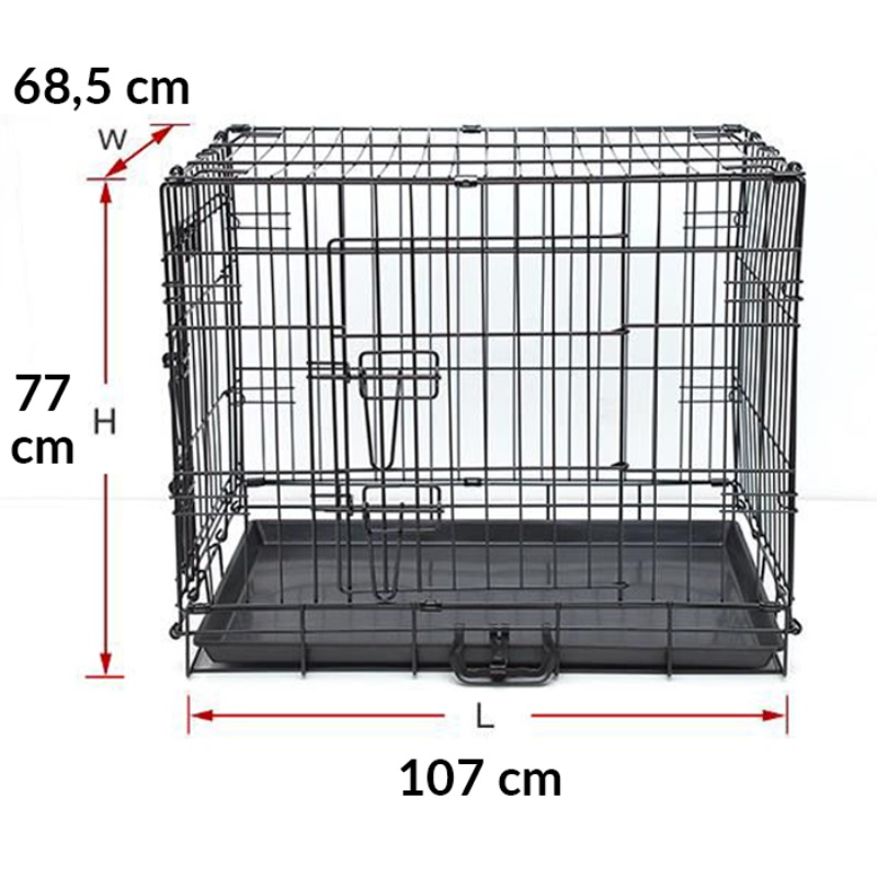 Flip Katlanır Tel Köpek Kafesi XL 107X68,5X77 cm