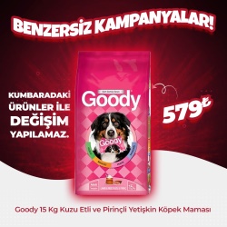 Goody Kuzu Etli ve Pirinçli Yetişkin Köpek Maması 15 Kg (Hafta Sonu Özel)