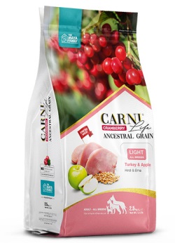 Carni Life Kızılcık Hindi Etli ve Elmalı Tüm Irklar İçin Yetişkin Light Köpek Maması 2.5 Kg