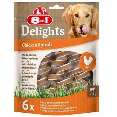 8in1 Smart Delights Chicken Spirals Tavuklu Burgu Köpek Ödülü 6'lı