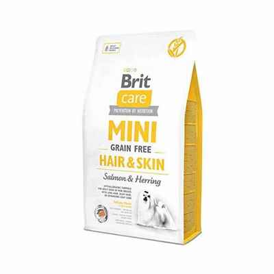 Brit Care Mini Hair Skin Somonlu ve Ringa Balıklı Küçük Irk Tahılsız Yetişkin Köpek Maması 2 Kg