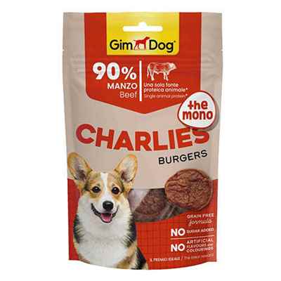GimDog Charlies Burgers Sığır Etli Tahılsız ve Şekersiz Köpek Ödülü 70 Gr