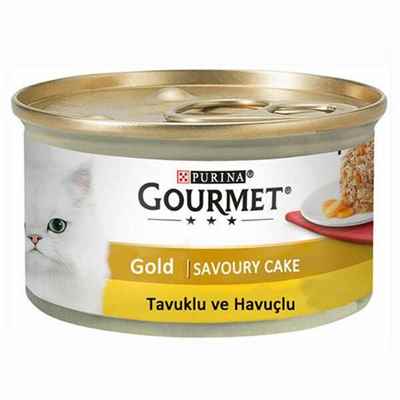 Gourmet Gold Savoury Cake Tavuklu ve Havuçlu Yetişkin Kedi Konservesi 6 Adet 85 Gr