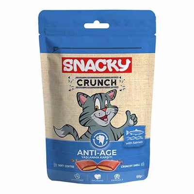 Snacky Crunch Anti-Age Yaşlanma Karşıtı Somonlu Kedi Ödülü 10x60 Gr