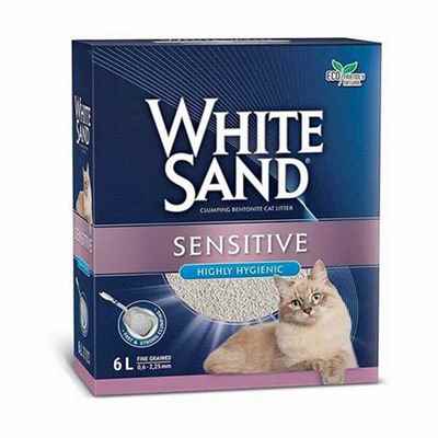White Sand Sand Sensitive Plus Cat Litter Yapışmayan Kedi Kumu 2x6 Lt