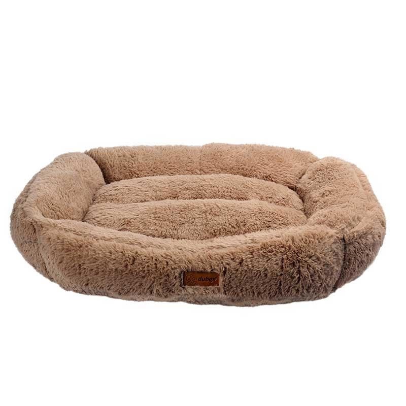 Dubex Brownie Peluş Kedi ve Köpek Yatağı 62x44x22cm Camel (Medium)
