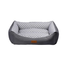 Dubex Tarte Puantiyeli Köpek Yatağı 78x60x22cm Gri (Large)