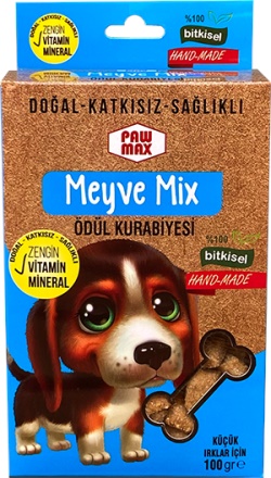 PAWMAX MEYVE MİX 100 GR KÜÇÜK IRK ÖDÜL KURABİYESİ