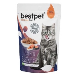 BestPet Pouch Somonlu Yetişkin Kedi Konservesi 85gr
