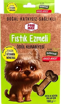 PAWMAX FISTIK EZMELİ ORTA VE BÜYÜK IRK ÖDÜL KURABİYESİ 180 GR