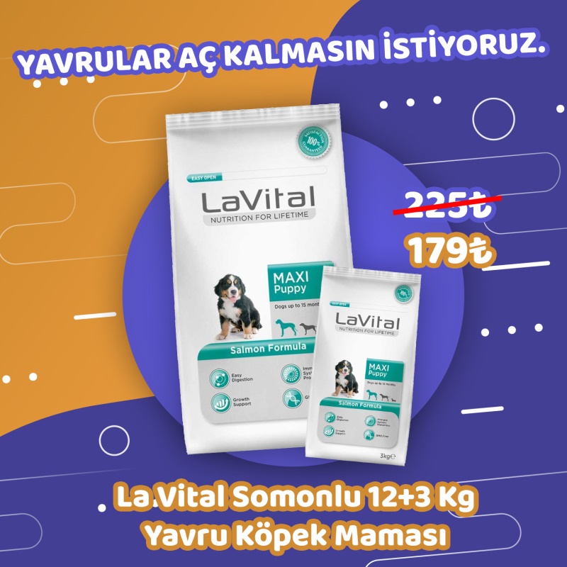 La Vital Somonlu 12+3Kg Yavru köpek Maması 