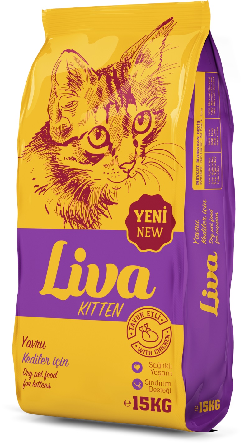 Liva Tavuklu Yavru Kedi Maması 15 Kg