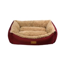 Dubex Jellybean Peluş Köpek Yatağı 78x60x22cm Bordo (Large)