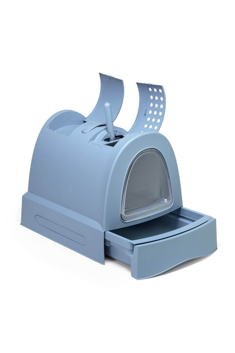 Imac Zuma Çekmeceli Kapalı Kedi Tuvaleti Mavi