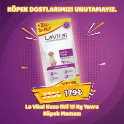 La Vital Kuzu Etli 12+3 Kg Yavru Köpek Maması