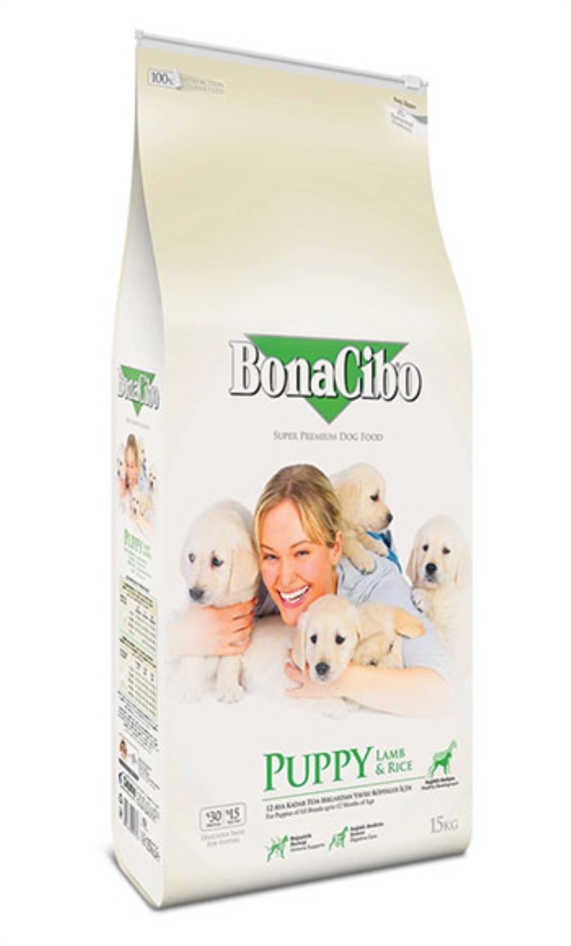 BonaCibo Puppy Lamb & Rice Kuzu Etli ve Pirinçli Yavru Köpek Maması 15 Kg