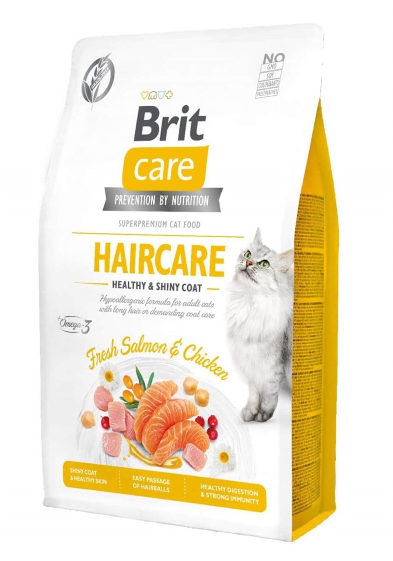 Brit Care Haircare Hypo-Allergenic Deri ve Tüy Sağlığı için Tahılsız Yetişkin Kedi Maması 2kg