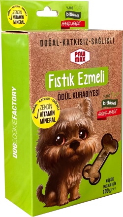 PAWMAX FISTIK EZMELİ KÜÇÜK IRK ÖDÜL KURABİYESİ 100 GR