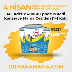 Ephesus As 415 gr x 48 Adet Kedi Konserve Çeşitleri (1+1) Koli